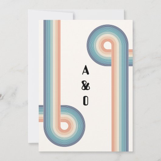 Kleurrijk Retro Bruiloftsthema Jaren 70 Save The Date (Achterkant)