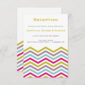 Kleurrijk Retro Chevron Patroon Ontvangstkaart Informatiekaartje (Voorkant / Achterkant)