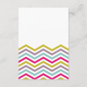 Kleurrijk Retro Chevron Patroon Ontvangstkaart Informatiekaartje (Achterkant)