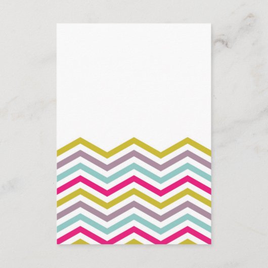 Kleurrijk Retro Chevron Patroon Ontvangstkaart Informatiekaartje (Achterkant)