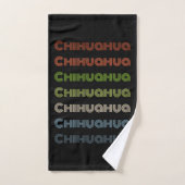 Kleurrijk Retro Chihuahua patroon Bad Handdoek (Handdoek)