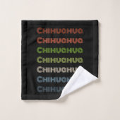 Kleurrijk Retro Chihuahua patroon Bad Handdoek (Wasdoekje)