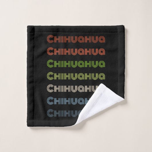 Kleurrijk Retro Chihuahua patroon Bad Handdoek (Wasdoekje)