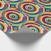 Kleurrijk retro circulair inpakpapier (Hoek)
