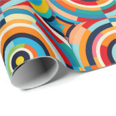 Kleurrijk retro circulair inpakpapier (Rol Hoek)
