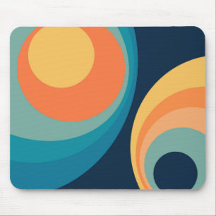 Kleurrijk retro cirkels ontwerp muismat
