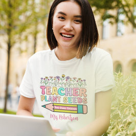 Kleurrijk retro citaat t-shirt voor leraar
