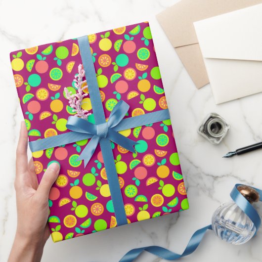 Kleurrijk Retro Citrus Fruit Wrapping Papier (Geschenken)