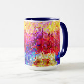 Kleurrijk Retro Disco-Ball spiegelpatroon Mok (Voorkant rechts)