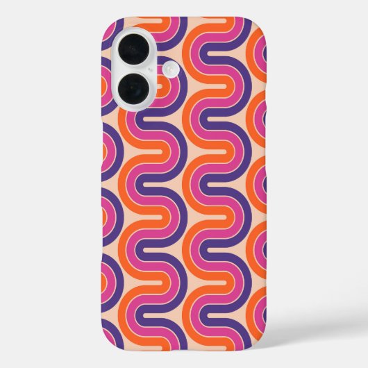 Kleurrijk retro geometrisch golfontwerp Case-Mate iPhone case (Achterkant)