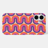 Kleurrijk retro geometrisch golfontwerp Case-Mate iPhone case (Achterkant (horizontaal))