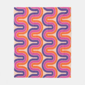 Kleurrijk retro geometrisch golfontwerp fleece deken (Voorkant)
