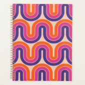 Kleurrijk retro geometrisch golfontwerp planner (Voorkant)
