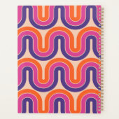 Kleurrijk retro geometrisch golfontwerp planner (Achterkant)