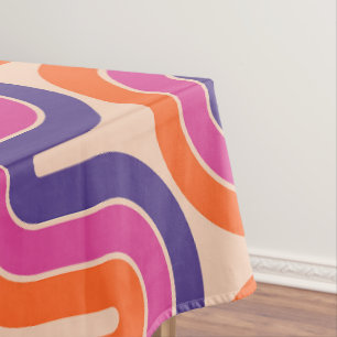 Kleurrijk retro geometrisch golfontwerp tafelkleed