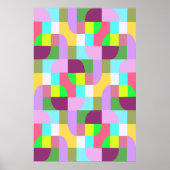 Kleurrijk Retro Geometrisch Patroon Poster (Voorkant)