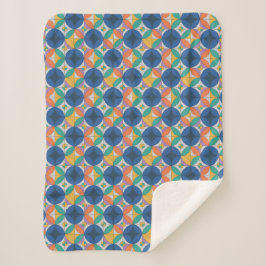 kleurrijk retro geometrisch patroon sherpa deken