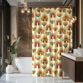 Kleurrijk Retro Gordijn Pastel Groovy Badkamer