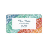 Kleurrijk Retro Groovy Regenboog Bloemen Adres Etiket (Voorkant)