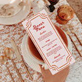 Kleurrijk Retro Handgeschreven Trouwfeest Menu