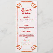 Kleurrijk Retro Handgeschreven Trouwfeest Menu (Voorkant)