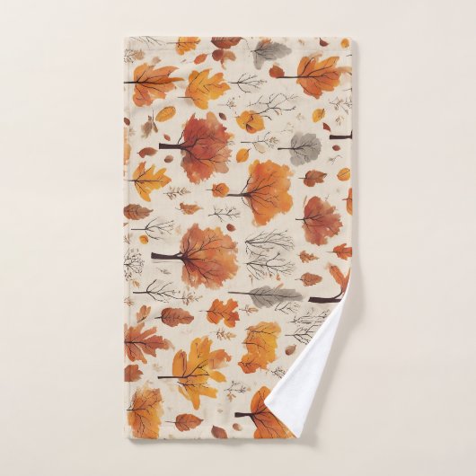 Kleurrijk retro herfstpatroon bad handdoek (Handdoek)