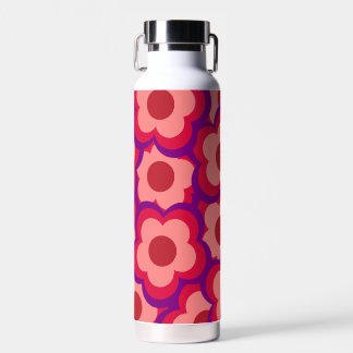 Kleurrijk Retro Hippie Bloemmotief Waterfles
