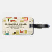 Kleurrijk retro Mid-Century geometrisch patroon Bagagelabel (Achterkant horizontaal)