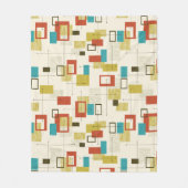 Kleurrijk Retro Mid-Century geometrisch patroon Fleece Deken (Voorkant)