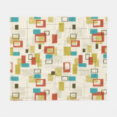 Kleurrijk Retro Mid-Century geometrisch patroon Fleece Deken (Voorkant (Horizontaal))