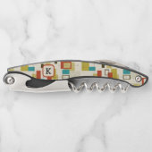 Kleurrijk Retro Mid-Century geometrisch patroon Kurkentrekker (Voorkant)