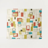 Kleurrijk Retro Mid-Century geometrisch patroon Wandkleed (Voorkant (horizontaal))