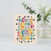 Kleurrijk Retro Midden Jaren 50 Modern Atomair Abs Briefkaart (Staand voorkant)