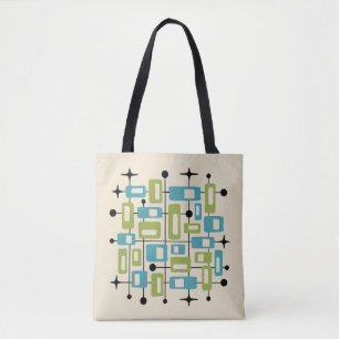Kleurrijk Retro Midden Jaren 50 Modern Atomair Abs Tote Bag