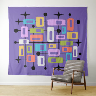 Kleurrijk Retro Midden Jaren 50 Modern Atomair Abs Wandkleed