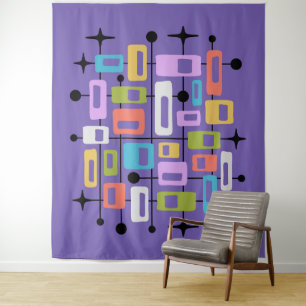 Kleurrijk Retro Midden Jaren 50 Modern Atomair Abs Wandkleed