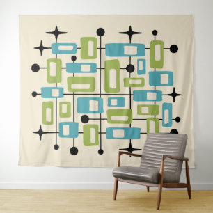 Kleurrijk Retro Midden Jaren 50 Modern Atomair Abs Wandkleed