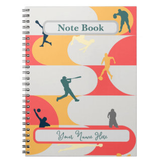 Kleurrijk Retro Multi-Sport Silhouet Gepersonalise Notitieboek