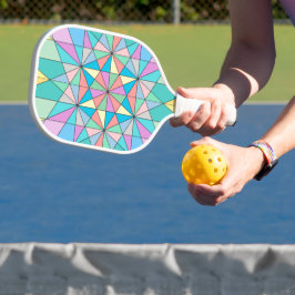 Kleurrijk retro Pastel Mozaïek Driehoek Ster Patro Pickleball Paddle