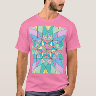 Kleurrijk retro Pastel Mozaïek Driehoek Ster Patro T-shirt