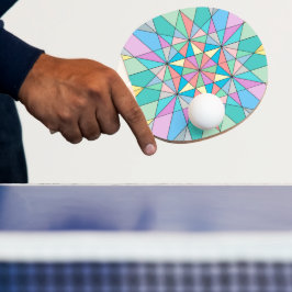 Kleurrijk retro Pastel Mozaïek Driehoek Ster Patro Tafeltennisbatje