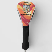 Kleurrijk retro patroon "Groovy Golfer Cool Dad" Golfheadcover (Voorkant)