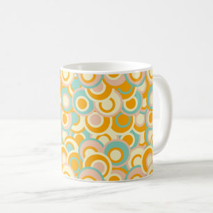 Kleurrijk retro patroon in pasteltinten oranje koffiemok