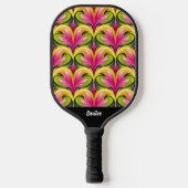 Kleurrijk Retro Patroon Monogram Naam Pickleball Paddle (Voorkant)