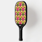 Kleurrijk Retro Patroon Monogram Naam Pickleball Paddle (Links)