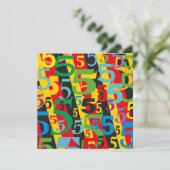 Kleurrijk Retro Patroon voor Vijfde Trouwdag Kaart (Staand voorkant)