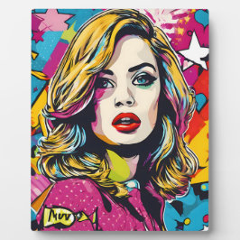 Kleurrijk Retro Pop Art Portret Fotoplaat