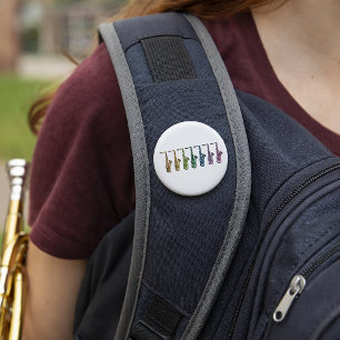 Kleurrijk Retro Pop Art Saxofoon Patroon Muzikant Ronde Button 5,7 Cm