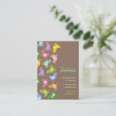 Kleurrijk Retro Rainbow Chicken Pattern Whimsical Visitekaartje (Staand voorkant)