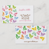 Kleurrijk Retro Rainbow Chicken Pattern Whimsical Visitekaartje (Voorkant / Achterkant)